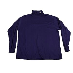 VTG Cross Creek Turtleneck Shirt Mens XL Blue Salem Embroidered Witch Broom 80s